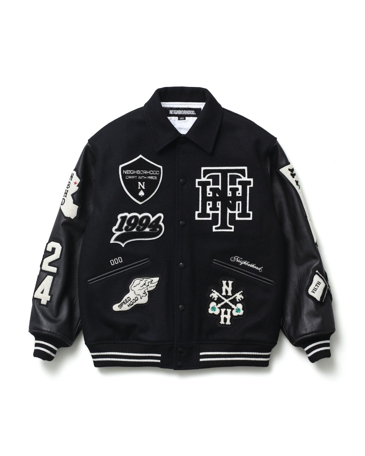 ネイバーフッド26年新年限定“レザー袖”のスタジャン＆「東京」プリント