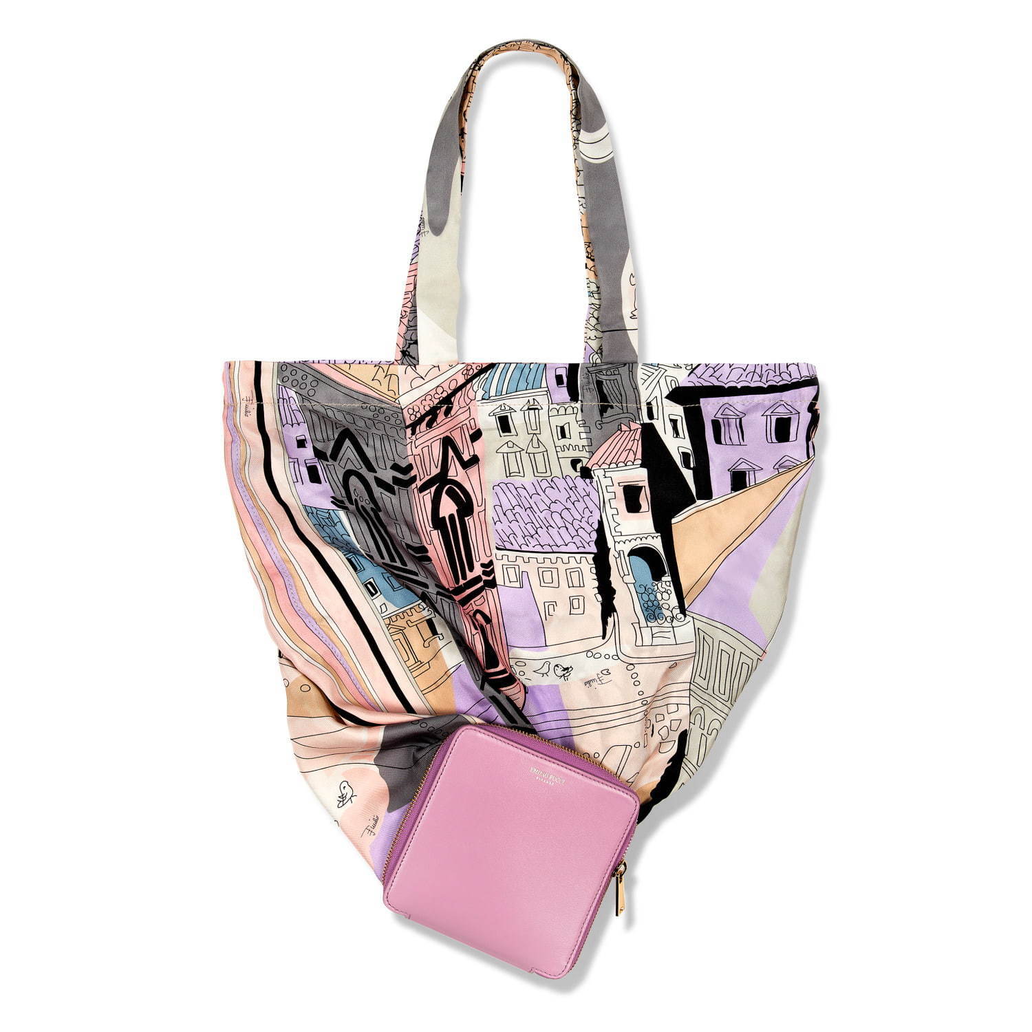 エミリオ・プッチ、フィレンツェの風景プリントのシューズ＆ミニ