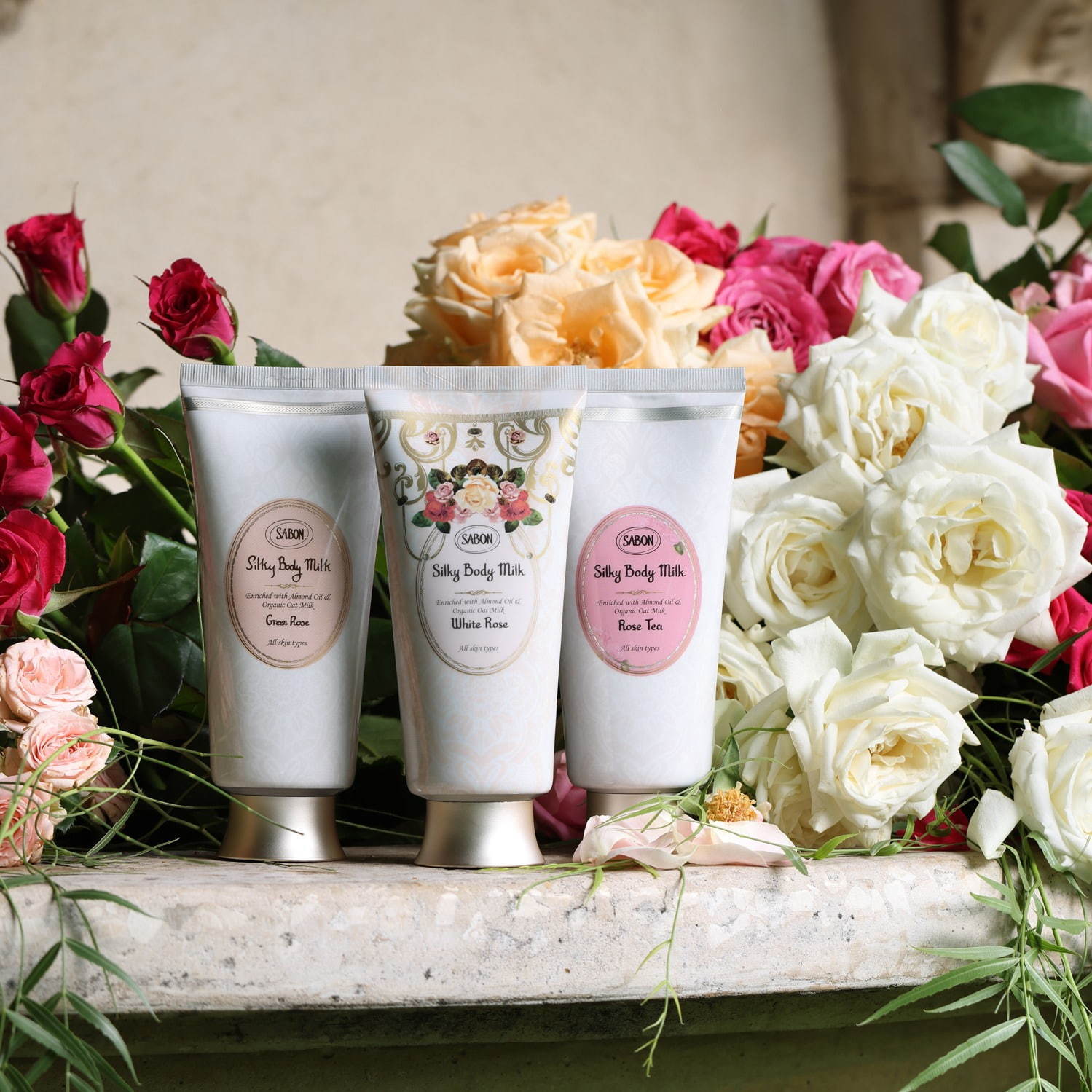SABON“3つのローズの香り”限定ボディケア、限定の香り「ホワイト