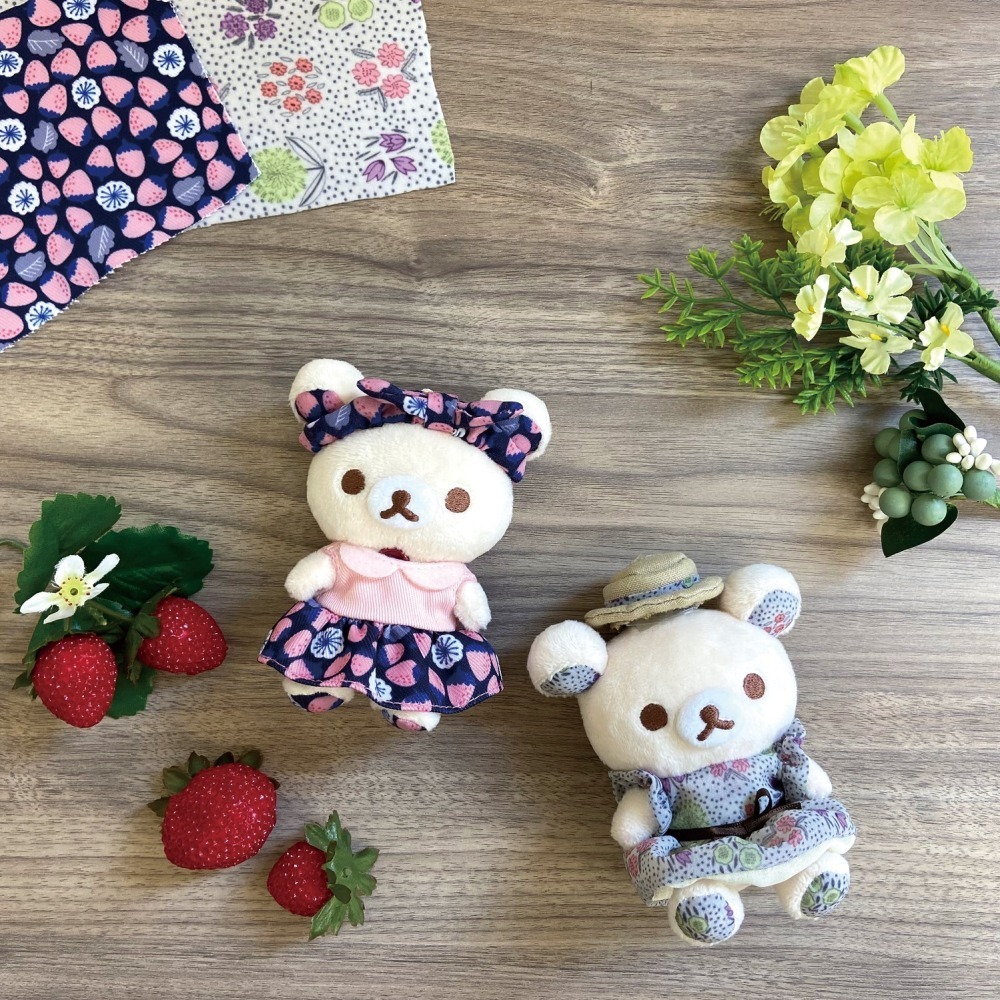 コリラックマ×北欧発キッピスがコラボ、いちご＆野の花柄テキスタイル