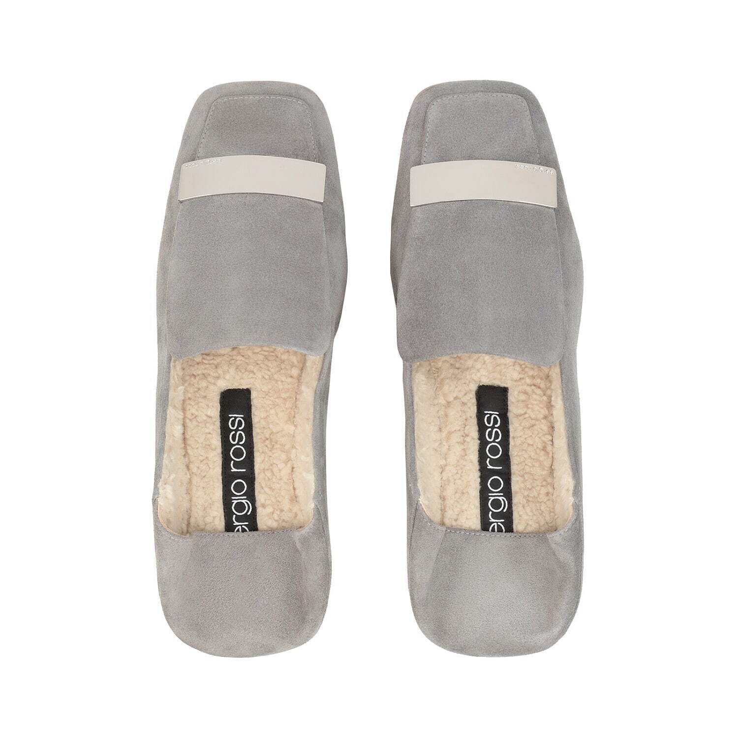 sergio rossi グレー フラットスリッパ 2wayムートン バブーシュ