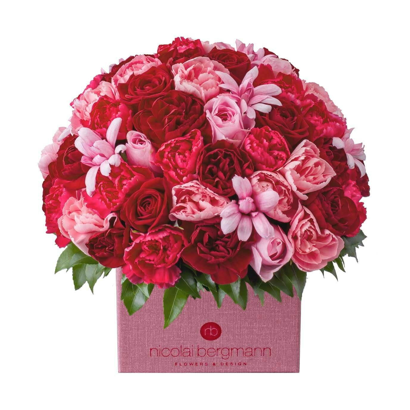ニコライ バーグマン“母の日限定”フラワーボックス、ピンク×ワイン