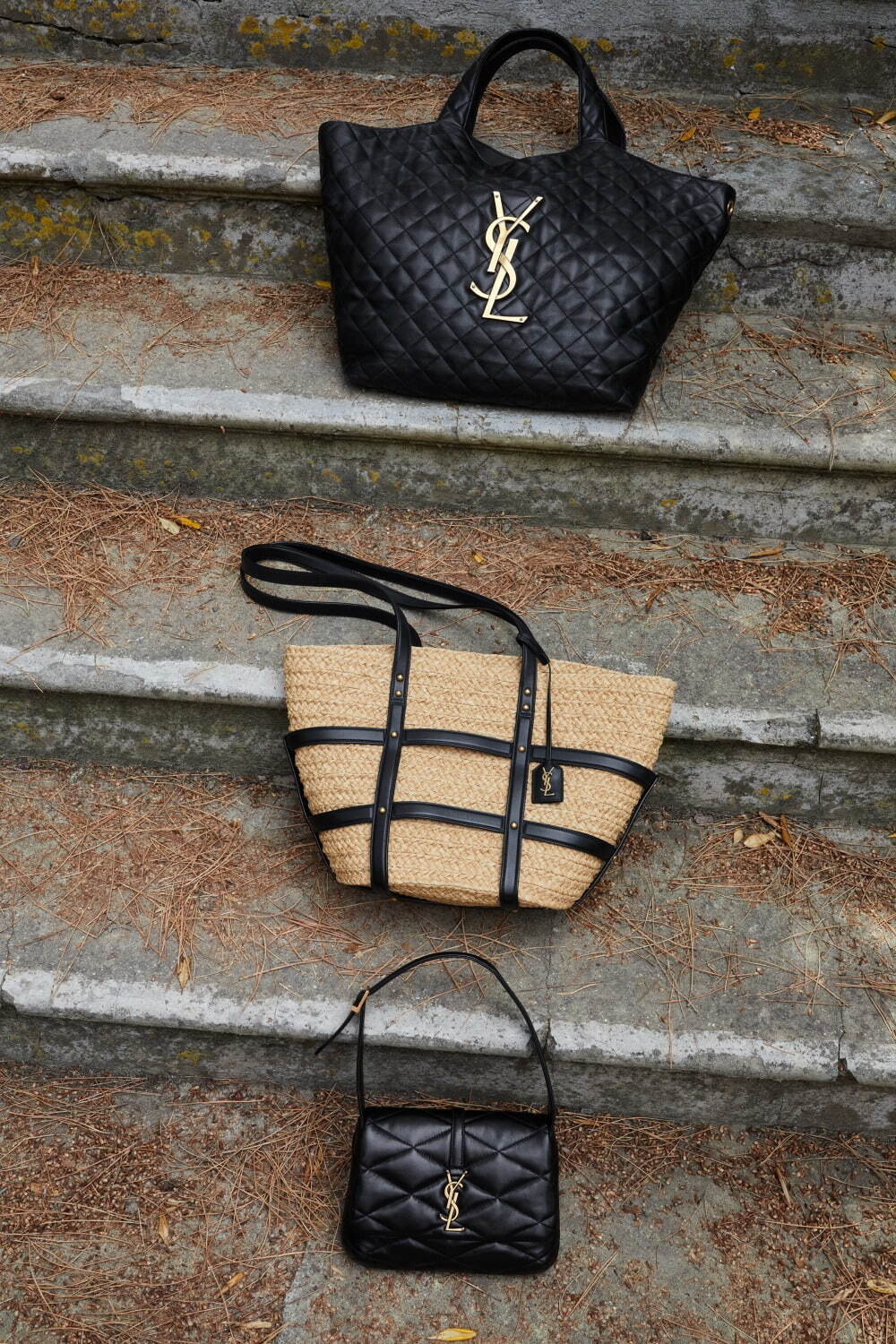 サンローランのカゴバッグ「パニエ」乗馬風レザーストラップ×YSL