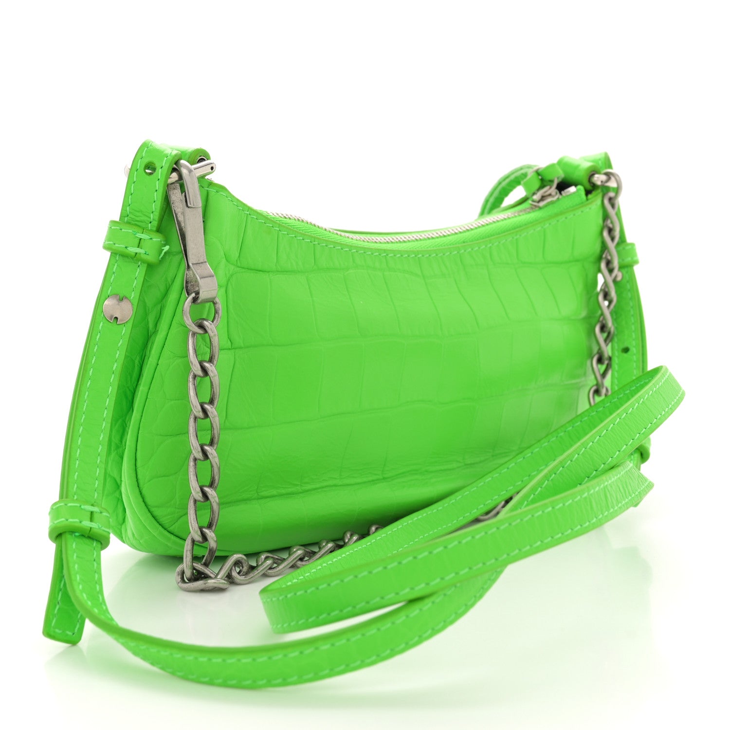 Balenciaga Extra Supple Calfskin Crocodile Embossed Le Cagole Mini