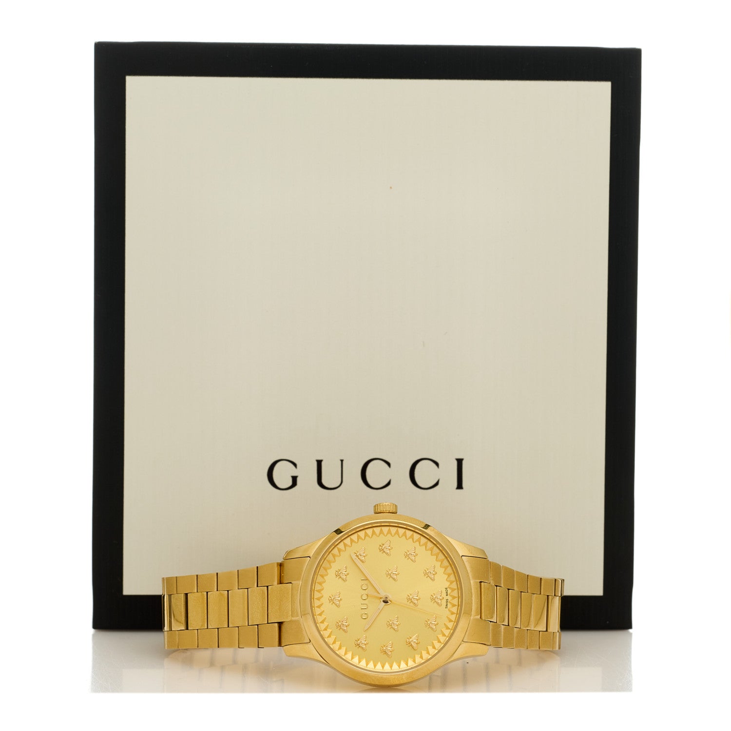 Gucci Stainless Steel 32mm G-Timeless Bee Quartz Watch Gold