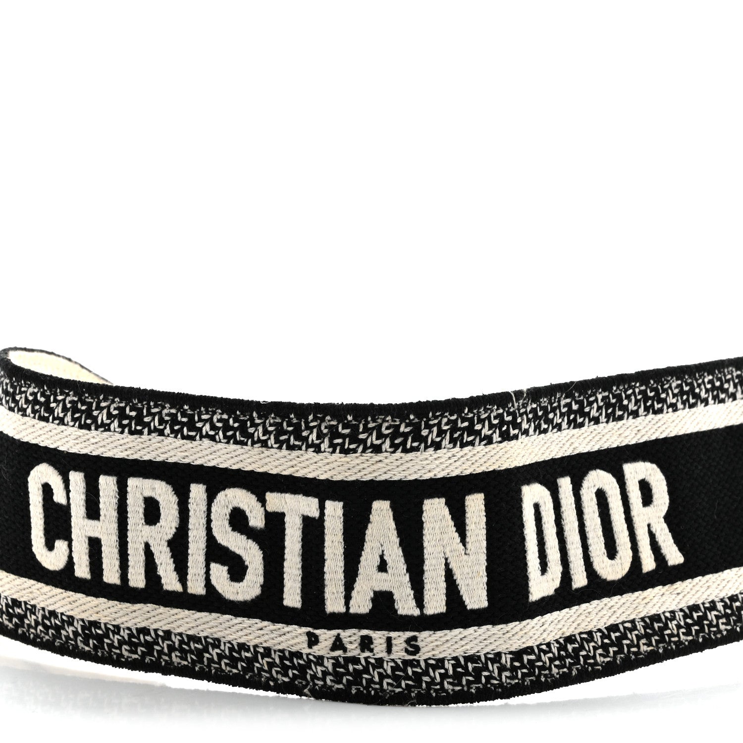 Christian Dior Canvas Embroidered Shoulder Strap Black White