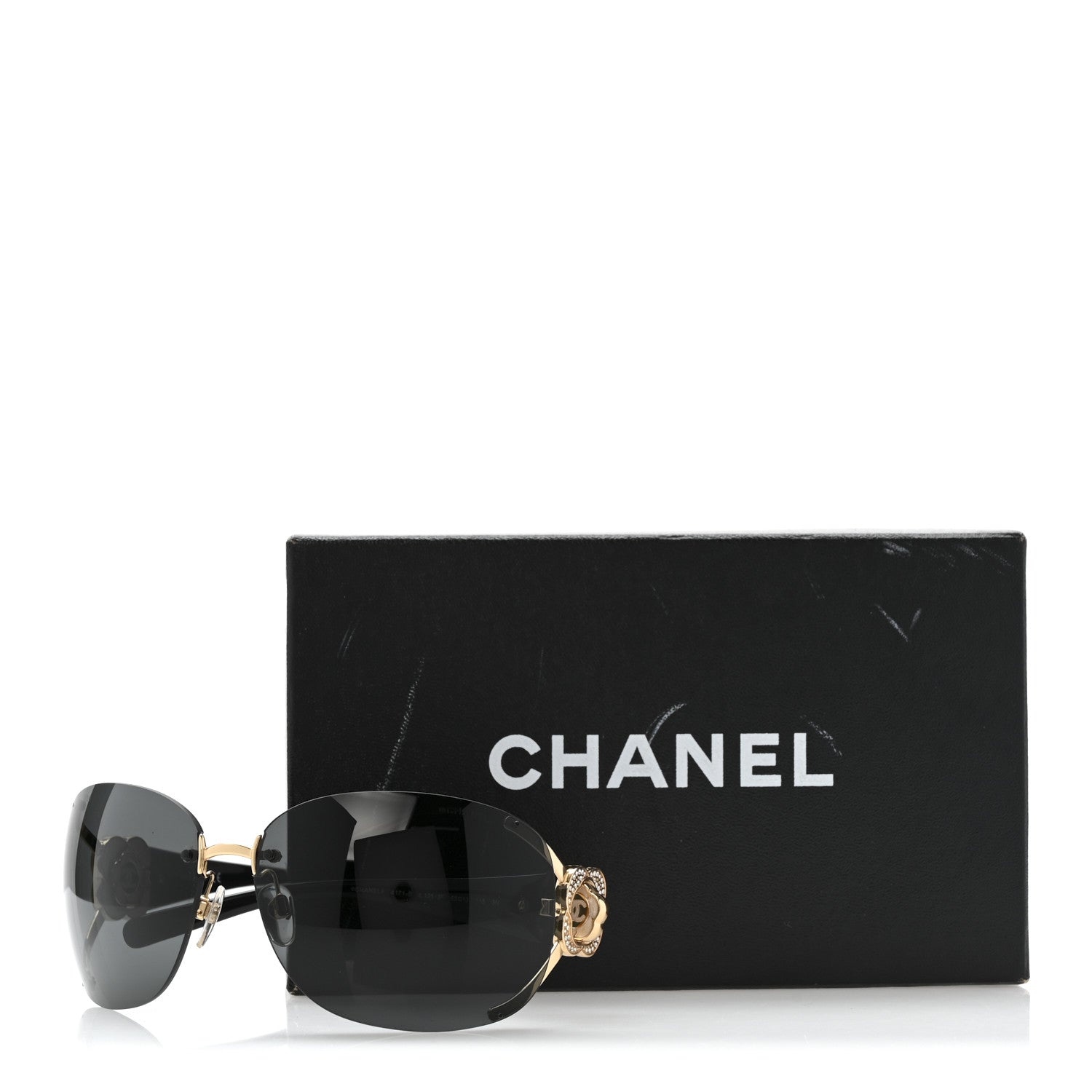Chanel Crystal Camellia CC Sunglasses 4171-B Black 1766849