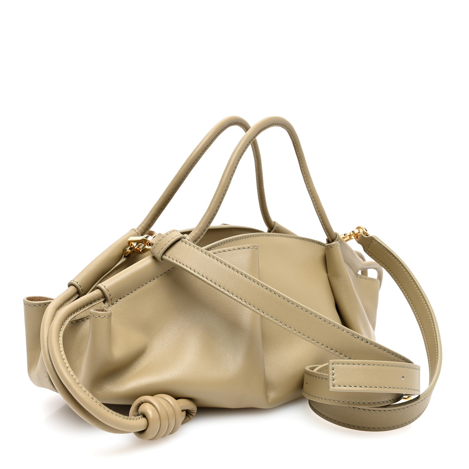 Loewe Shiny Nappa Calfskin Small Paseo Bag Clay Green 1581136