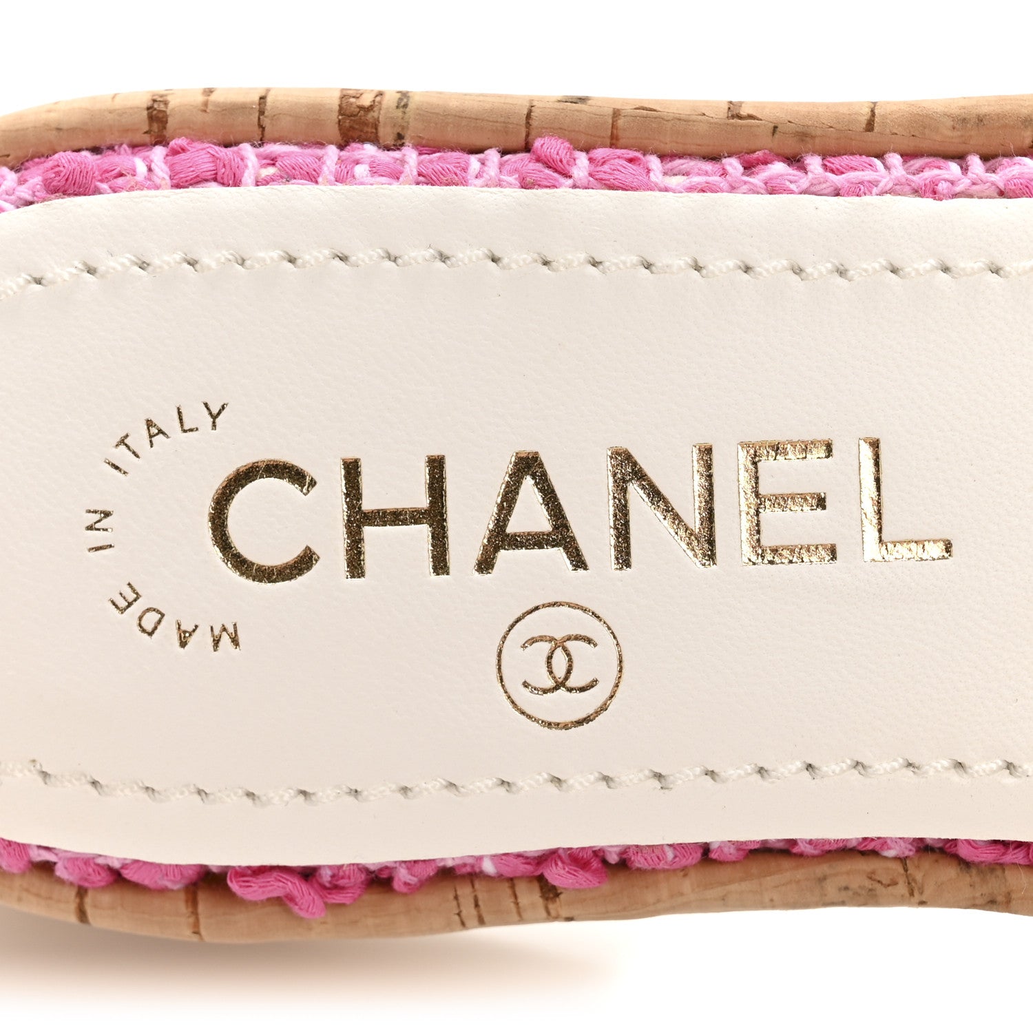 Chanel Tweed Cork Mule Sandal 36 Pink White 1771798 – FASHIONPHILE