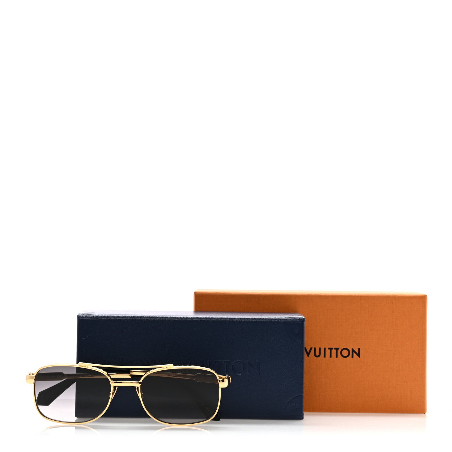 Louis Vuitton Metal Square Sunglasses Z2207U Gold 1813215