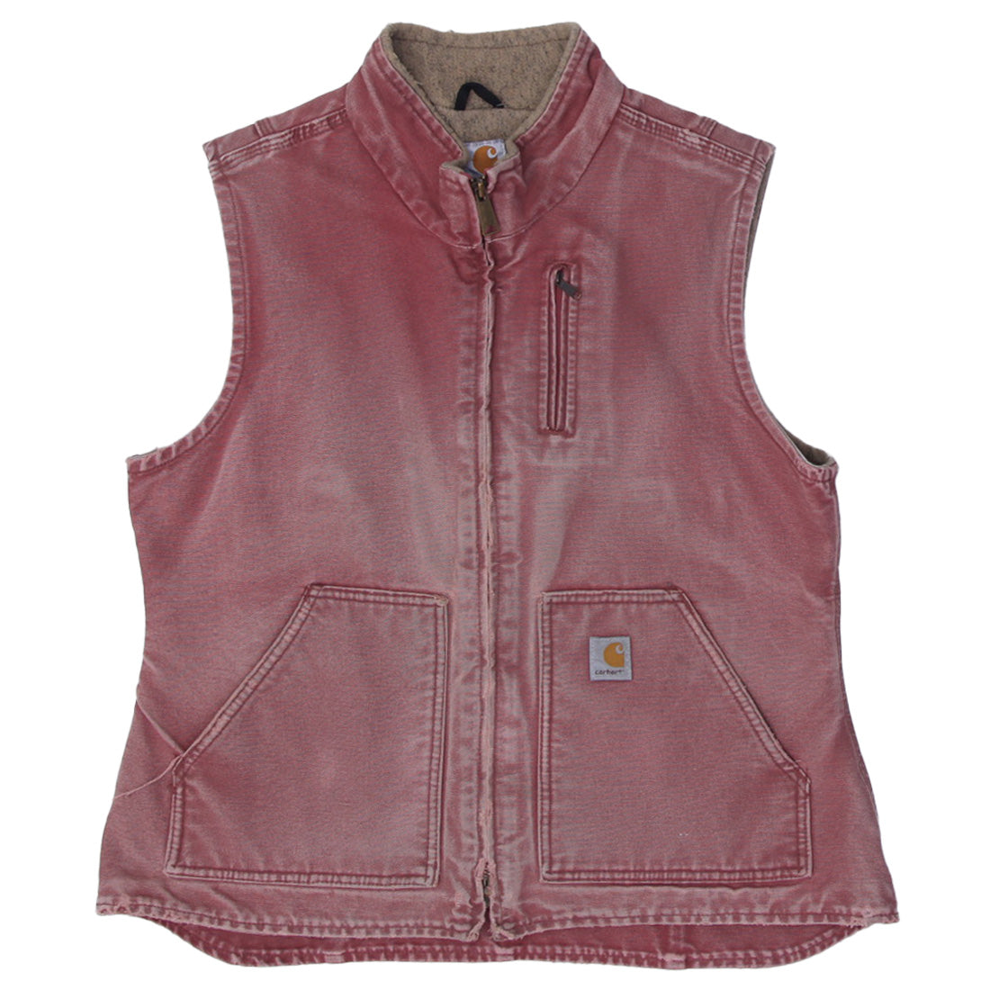 Shop Ladies Carhartt WV001 VRS Faded Pink Fleece Lined Duck Vest