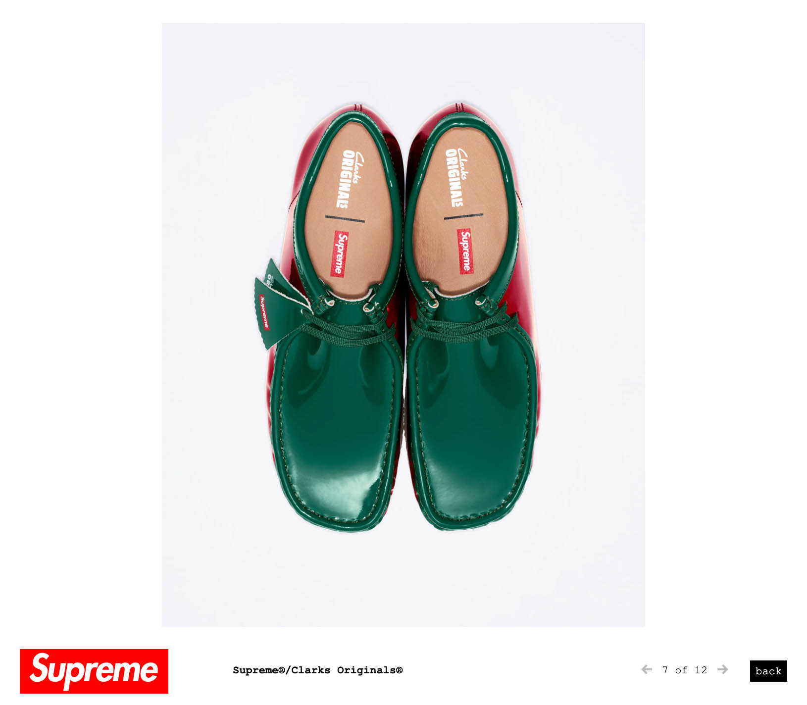 シュプリームがクラークスとのコラボワラビーを発売 エナメル加工を施