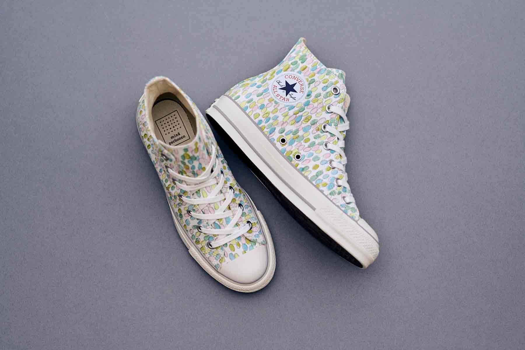 コンバース × ミナ ペルホネン、ジェリービーンズ柄を全面にプリント