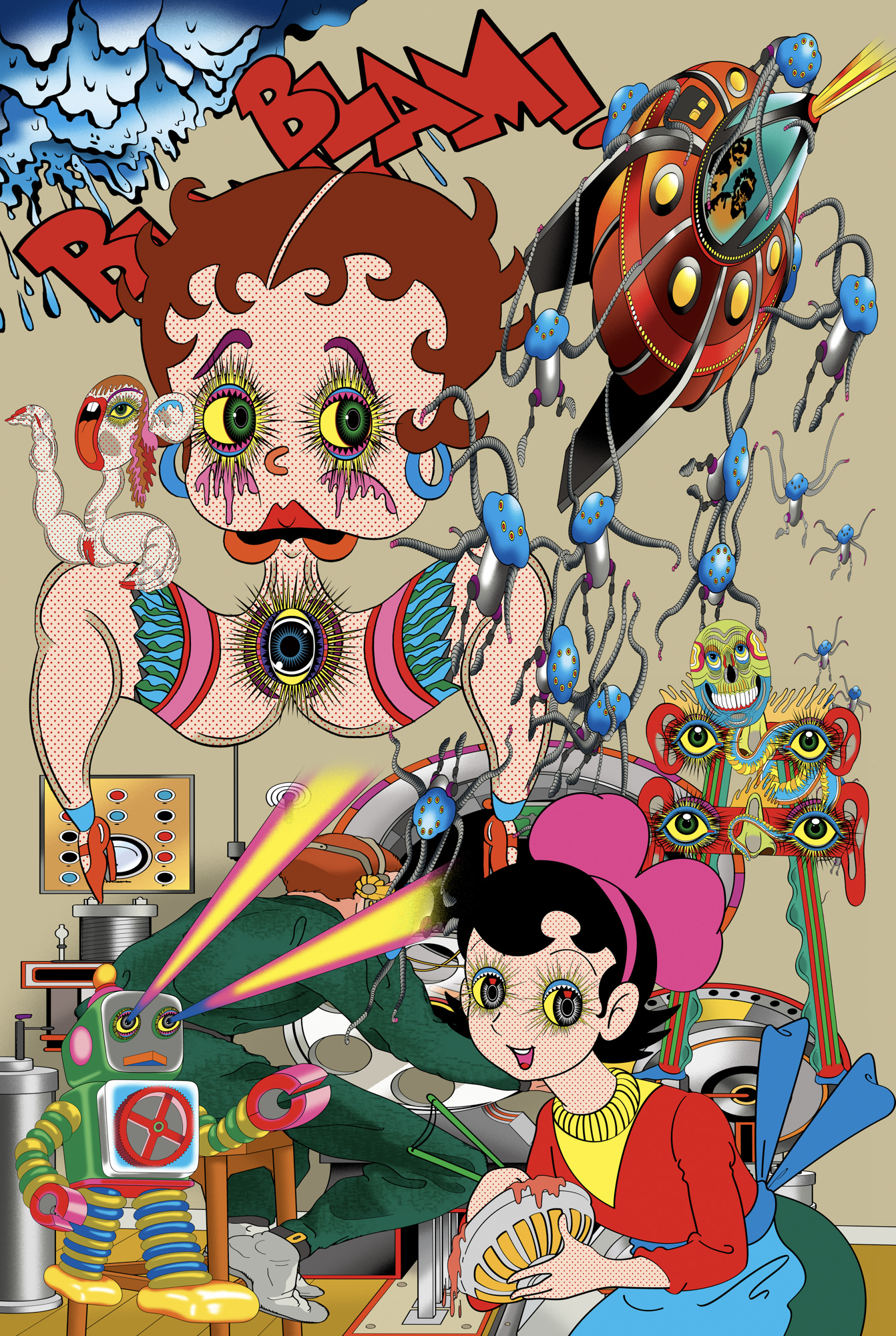 田名網敬一と赤塚不二夫がコラボ、個展「TANAAMI！！AKATSUKA