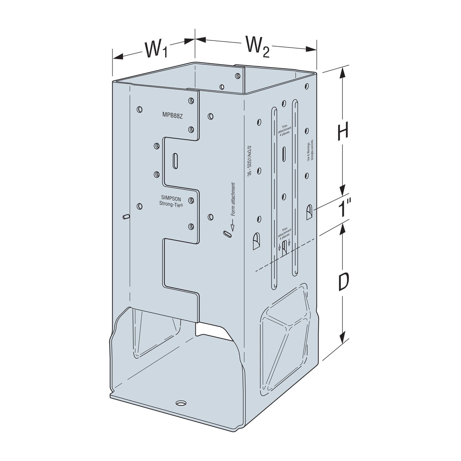 Simpson MPB88Z 8x8 Moment Post Base - Zmax Finish – Fasteners Plus