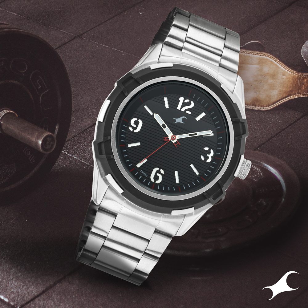 Buy Online Fastrack Fastfit Quartz Analog Black Dial Stainless