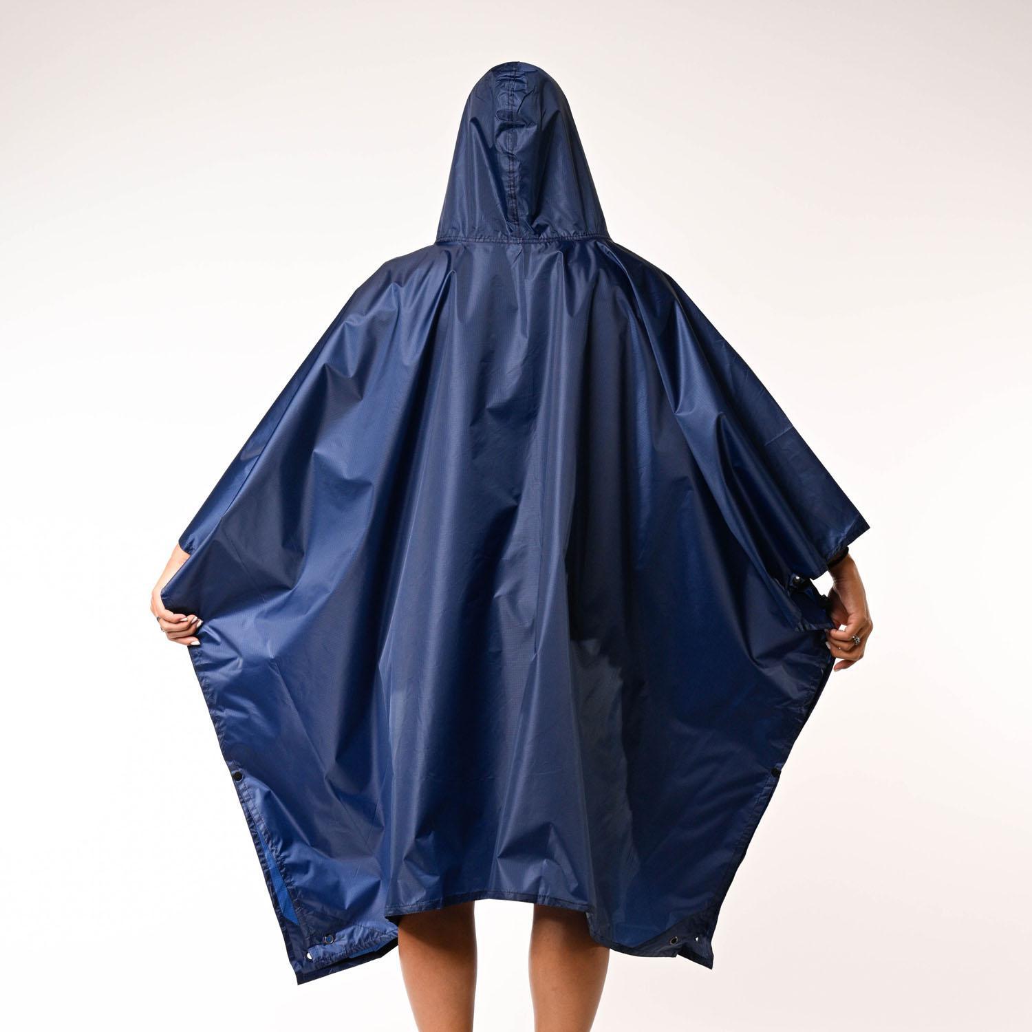 FDNY Lightweight Reusable Hooded Poncho (Blue) - FDNY Shop
