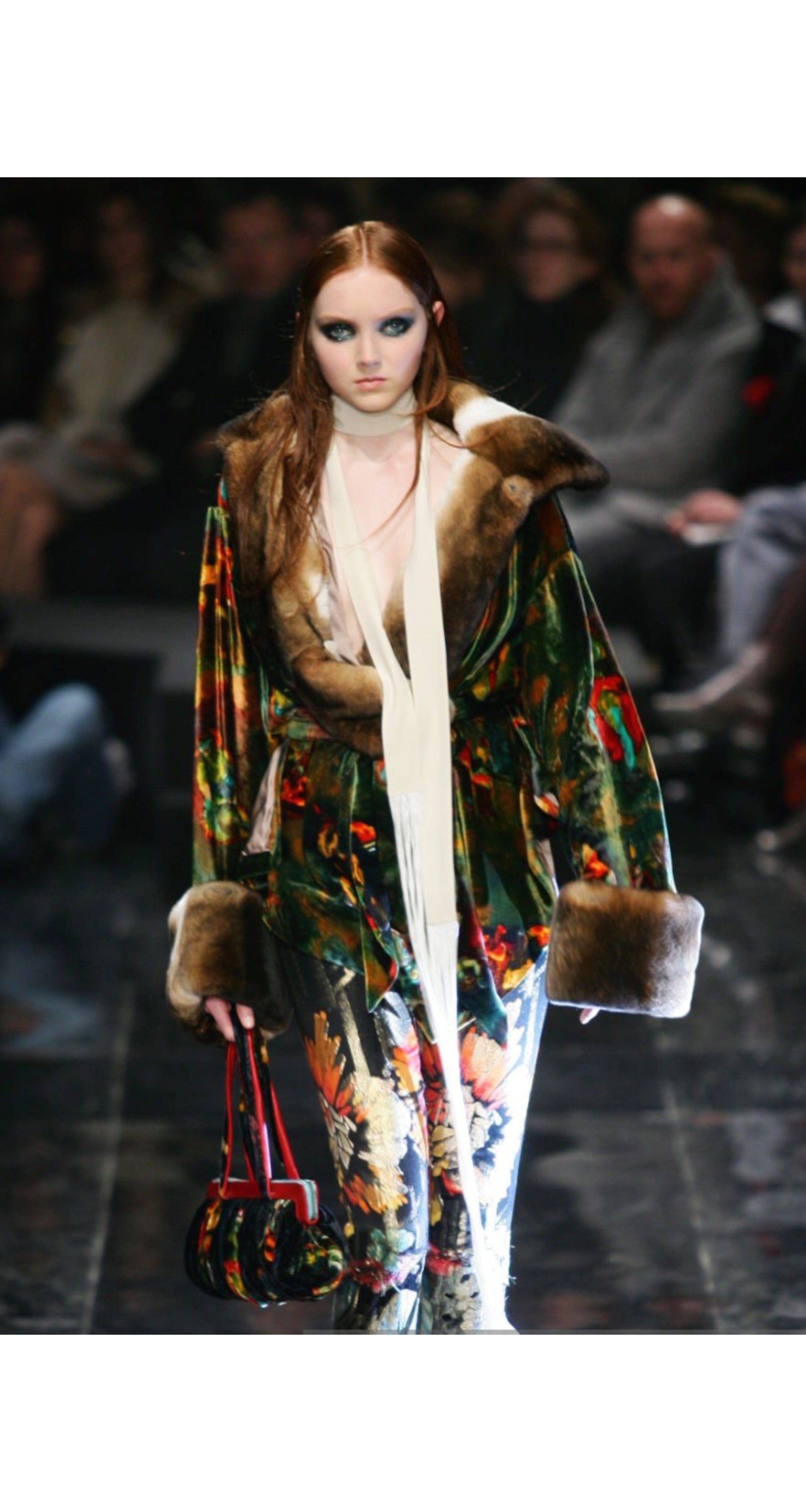 Jean-Paul Gaultier 2005-06 F/W Runway Printed Velvet Handbag