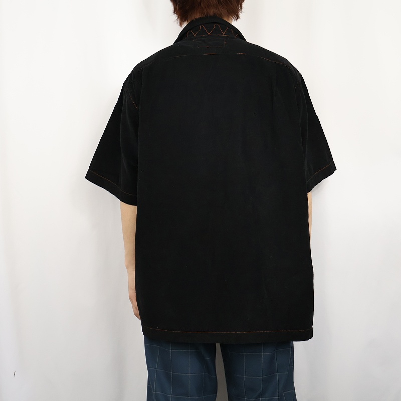 90年代 90s ポロスポーツラルフローレン 黒 ブラック 開襟シャツ 半袖