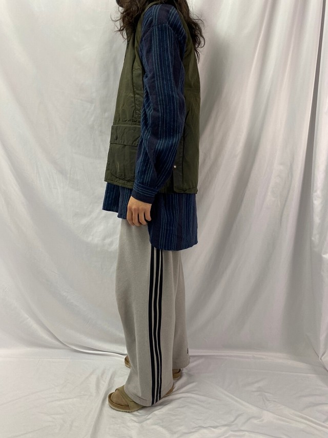 美品 Barbour オイルドベスト ネイビー S イングランド 2ワラント 英国