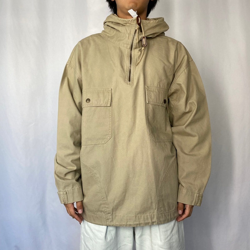 ベージュ ジャケット アウター プルオーバー ハーフジップ ジッパー