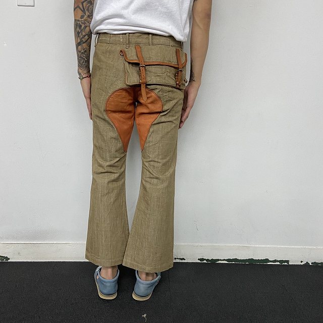 キャピタル KAPITAL ガチャポケット ワイドパンツ オリーブ 女性用