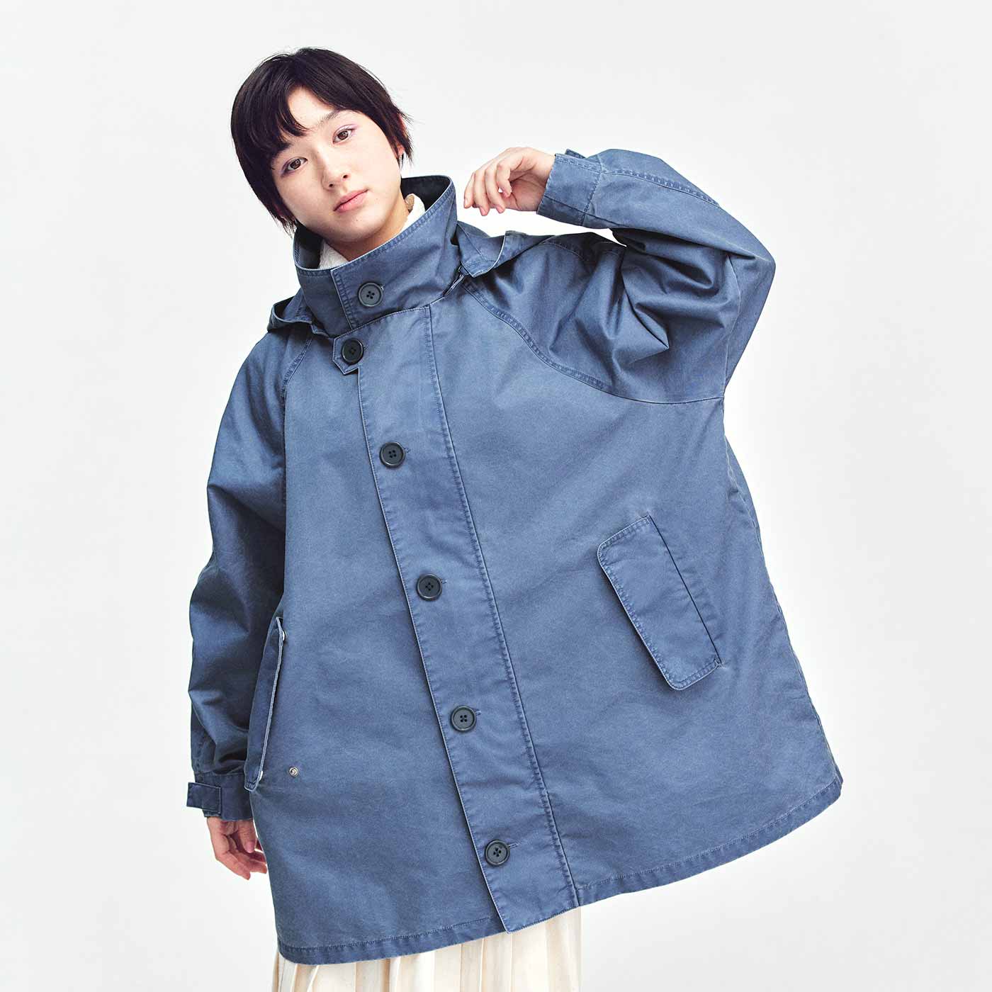 MEDE19F フェードブルーのミリタリーコート〈ブルー〉｜MEDE19F[メデ