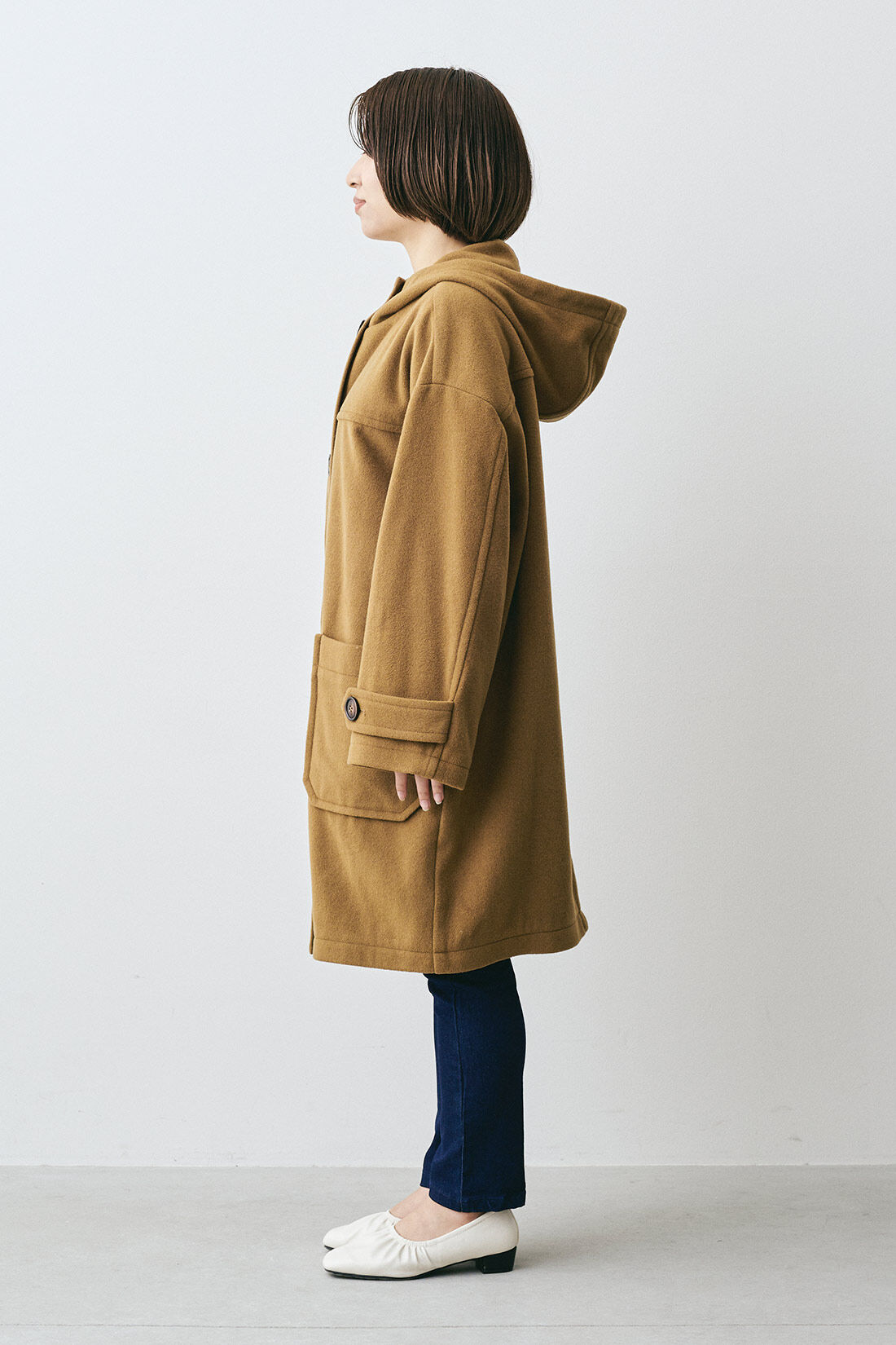 MEDE19F イタリアンウールモッサのダッフルコート〈ブラウン〉｜Real