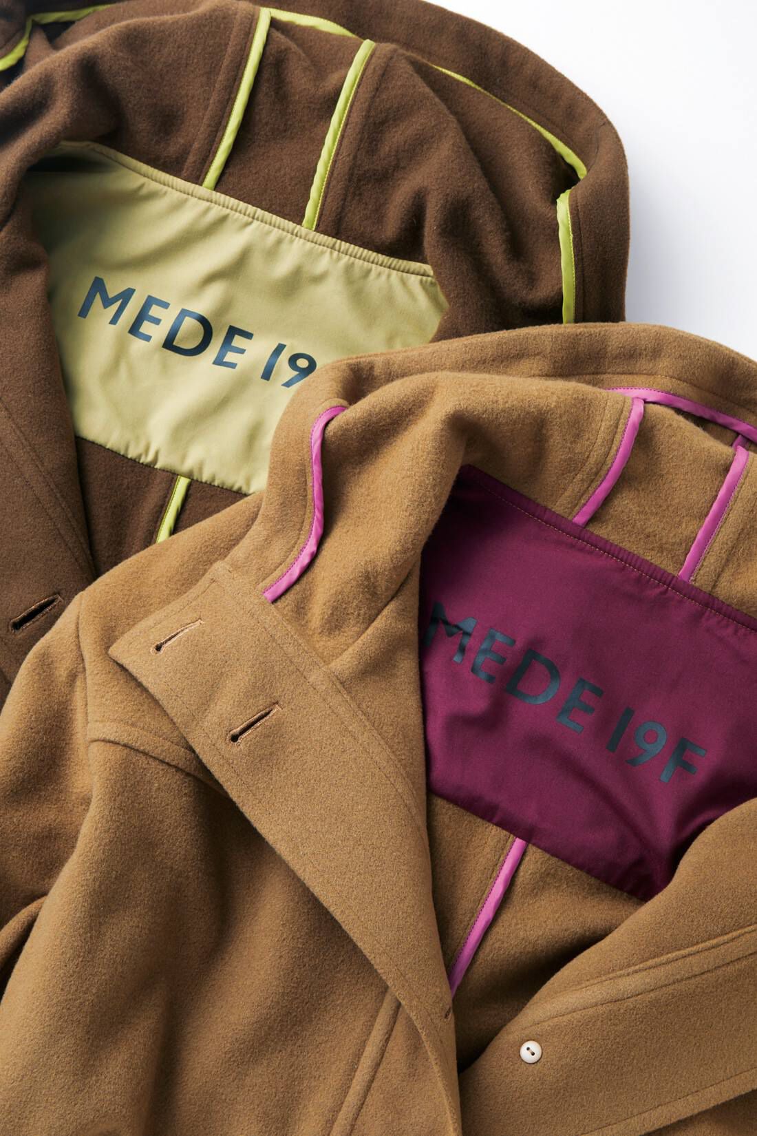 MEDE19F イタリアンウールモッサのダッフルコート〈キャメル〉｜Real