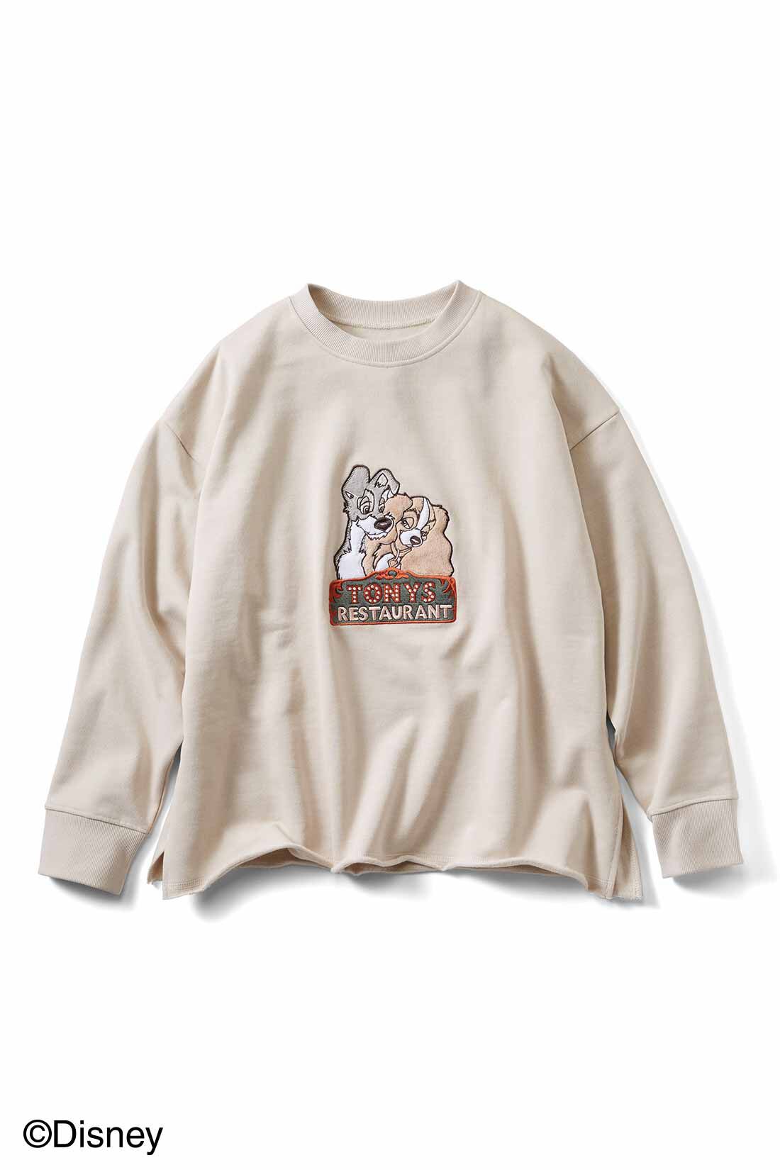 IEDIT[イディット] Disneyファー刺しゅうの「わんわん物語」裏起毛