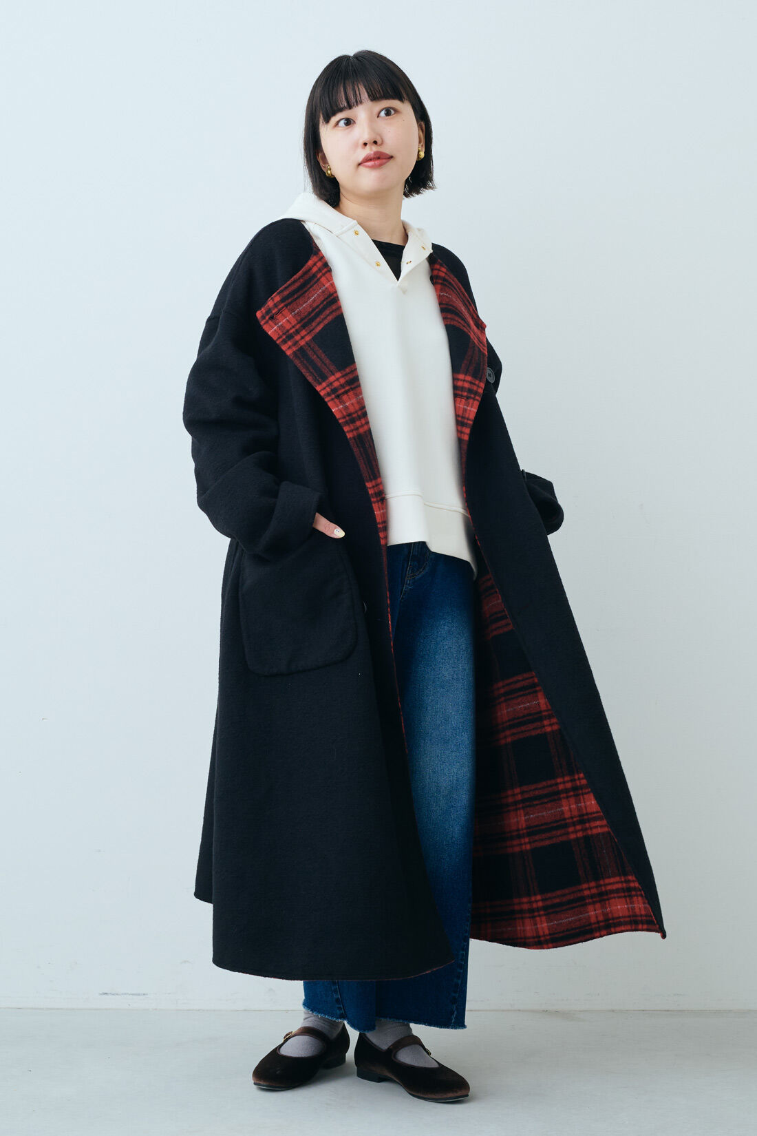 IEDIT[イディット] きくちあつこさんコラボ チェックと無地で華やかに