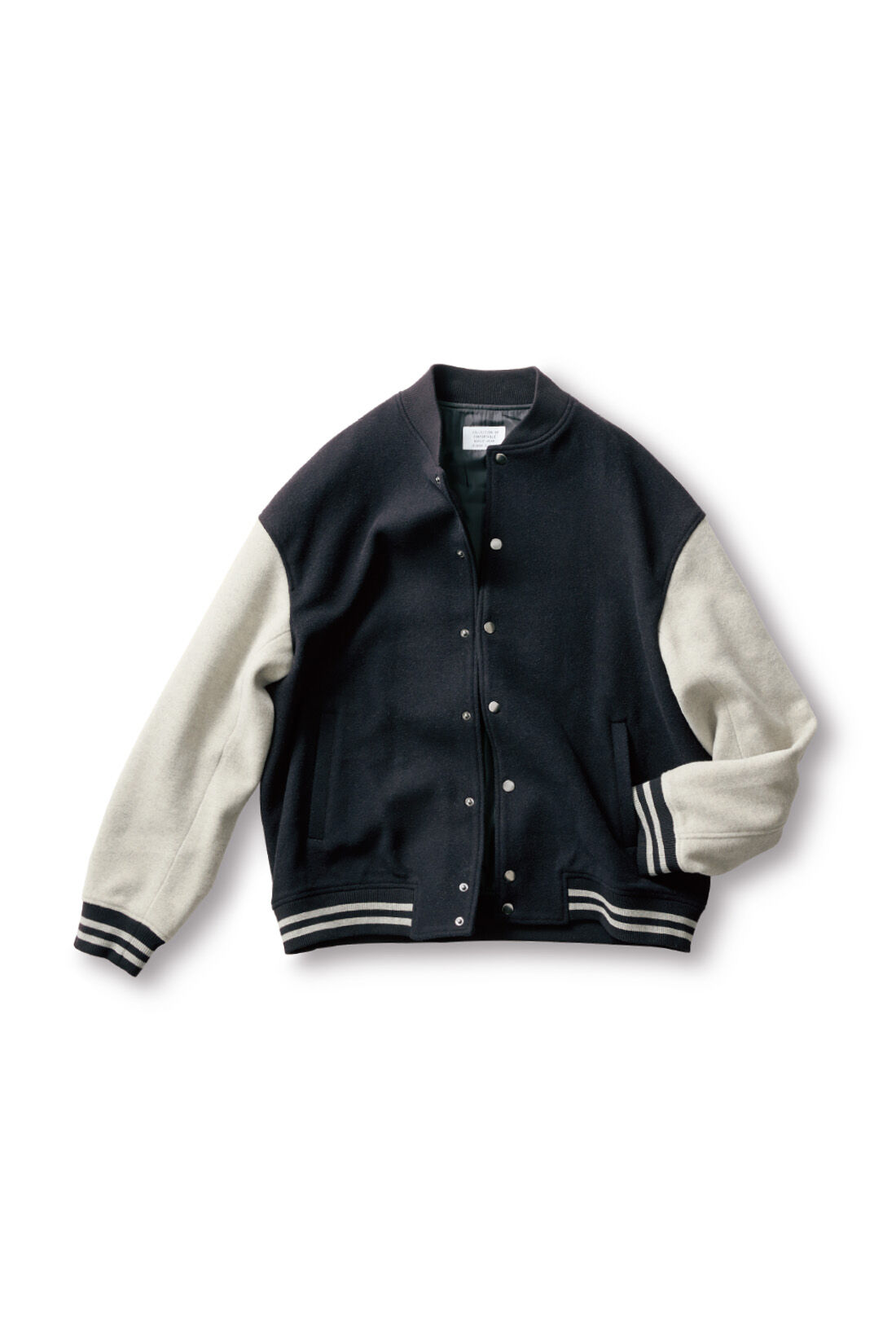 サニークラウズ 幾つになってもスタジャン＜メンズ＞黒✕グレー杢