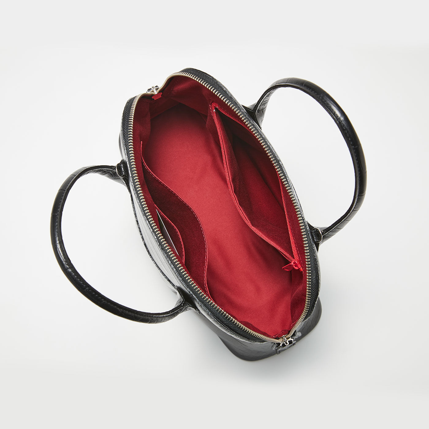 LX 大人女性の理想を込めた 本革クロコ型押しブガッティバッグ