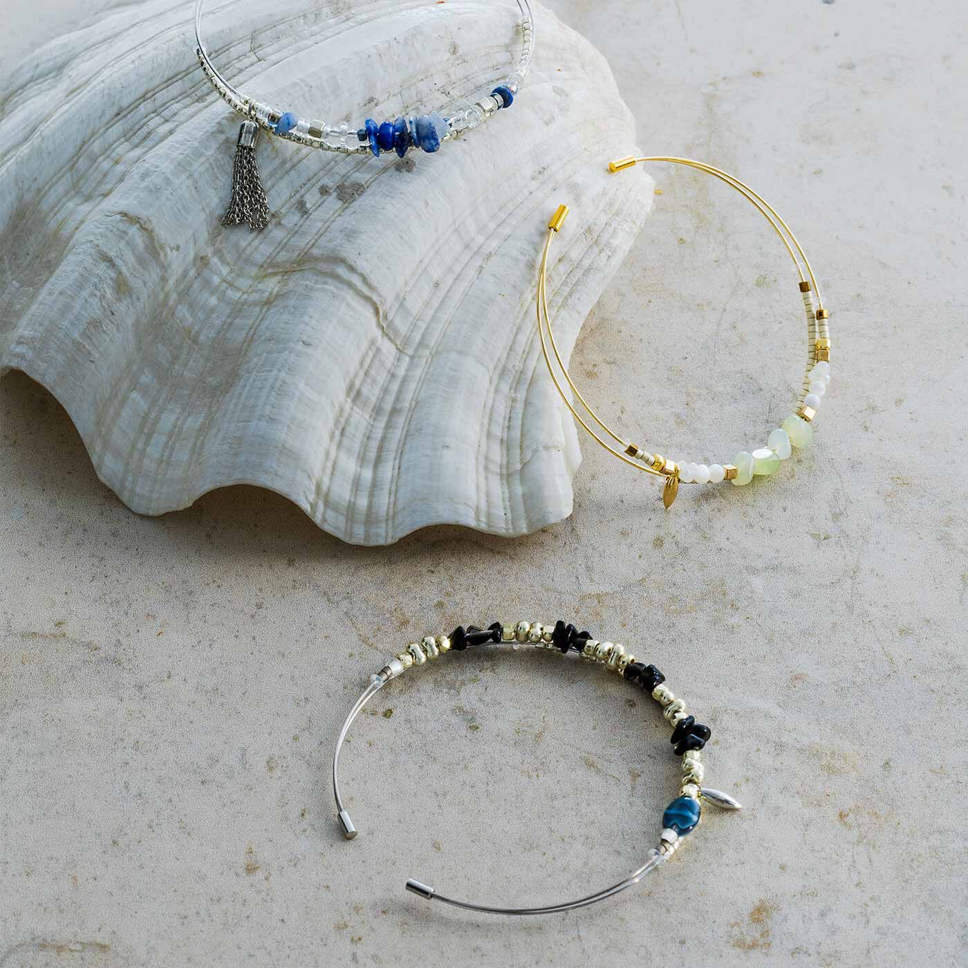 自分好みに通して作る 天然石の二連風ブレスレットキットの会｜SeeMONO