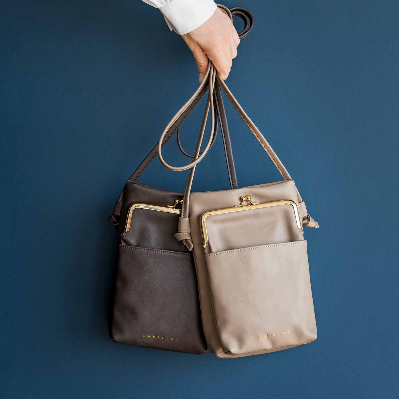 ラミプリュス がま口部屋が付いた縦型ショルダーマイポッケの会｜L