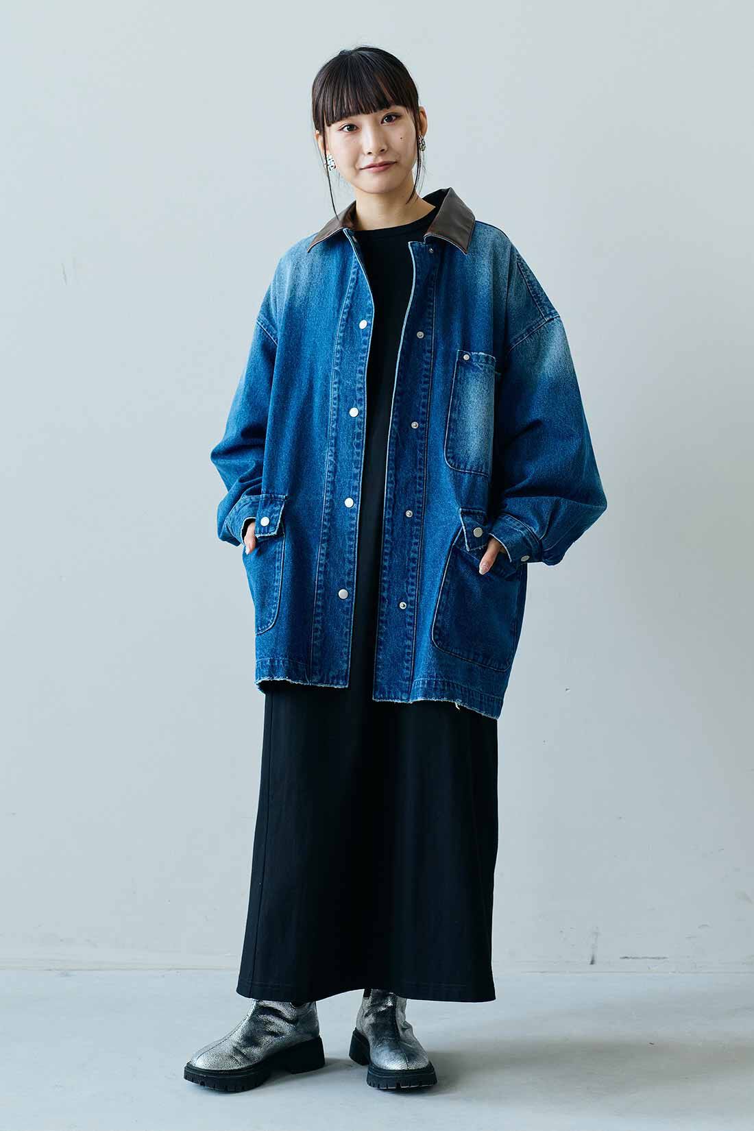 MEDE19F 古着屋でみつけたようなデニムカバーオール〈インディゴ