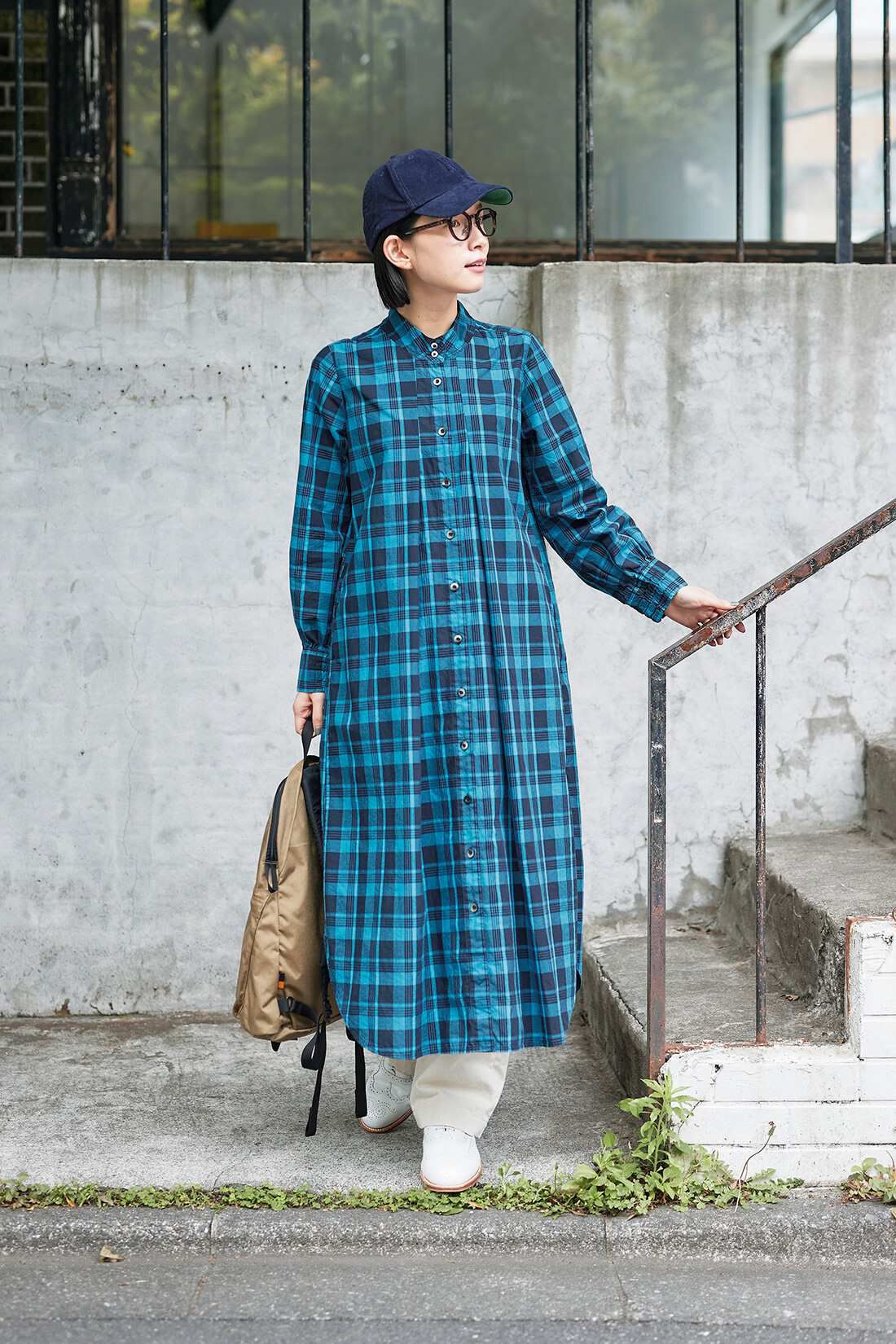 サニークラウズ ターコイズなチェックワンピース〈レディース