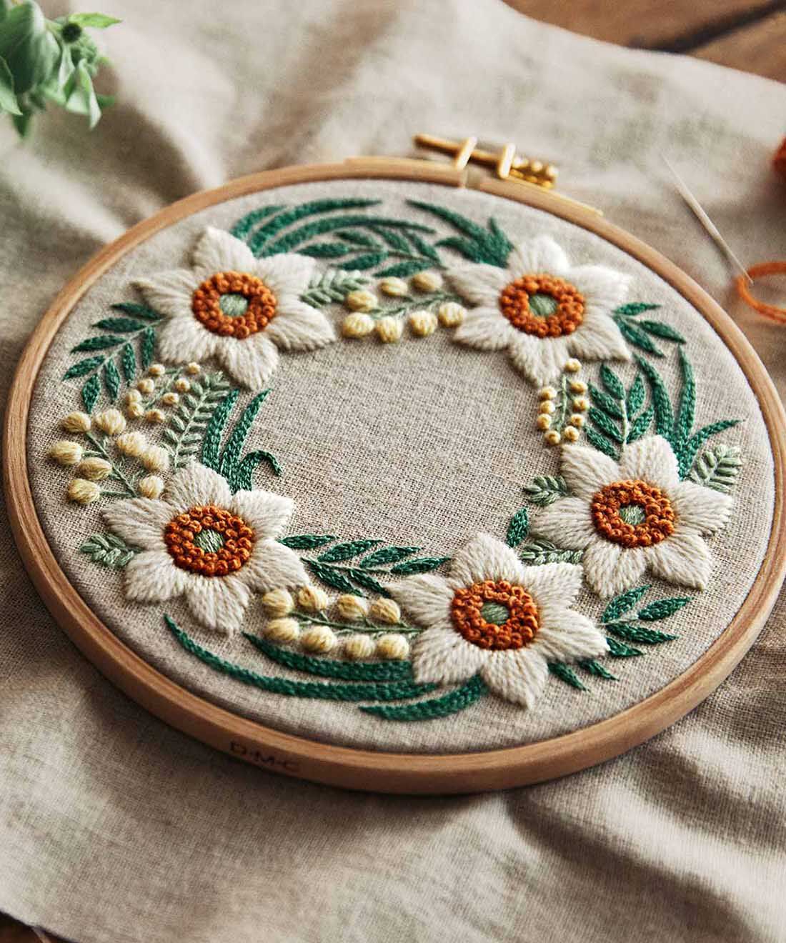 クチュリエ限定】樋口愉美子さんが描く 12ヵ月のボタニカルリース刺繍