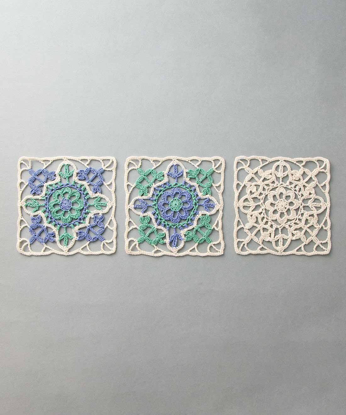 トルコタイルからインスピレーション ブルーの風を運ぶレース編みの会