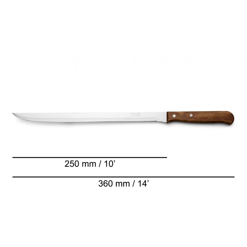 Cuchillo jamonero flexible 250mm Serie LATINA (12 unidades) ARCOS