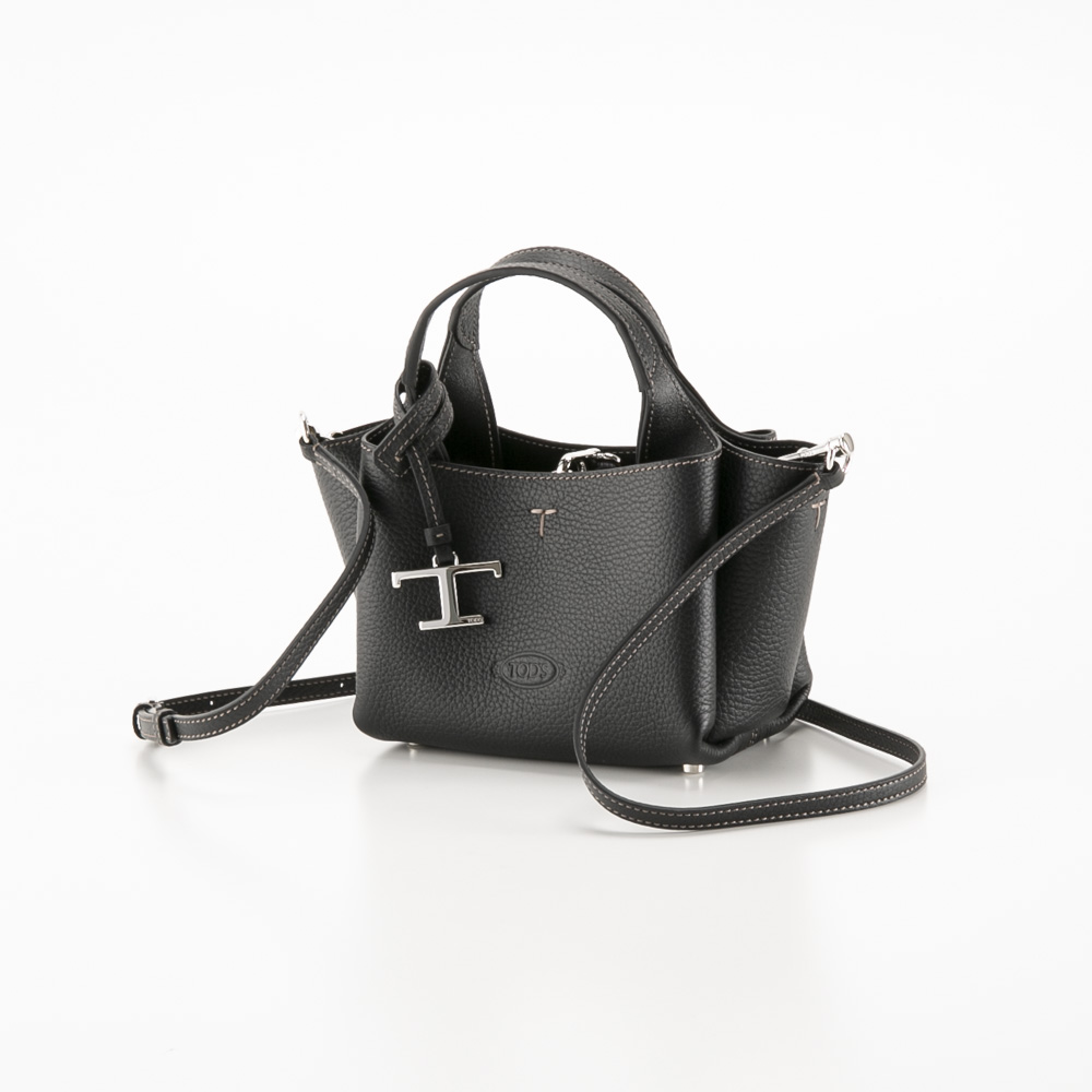 トッズ TOD'S レザーマイクロバッグ Tタイムレス メタルペンダント SD