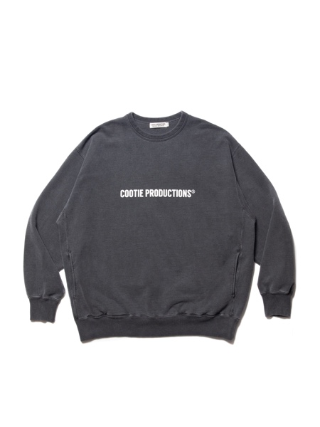 COOTIE / Pigment Dyed Sweat Crew -Black-