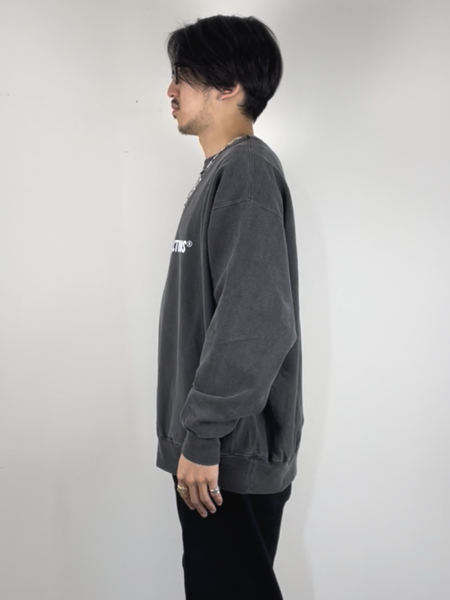 COOTIE / Pigment Dyed Sweat Crew -Black-