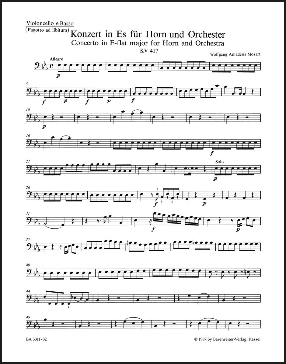 Mozart: Horn Concerto No. 2 in E-flat Major, K. 417 – Ficks Music