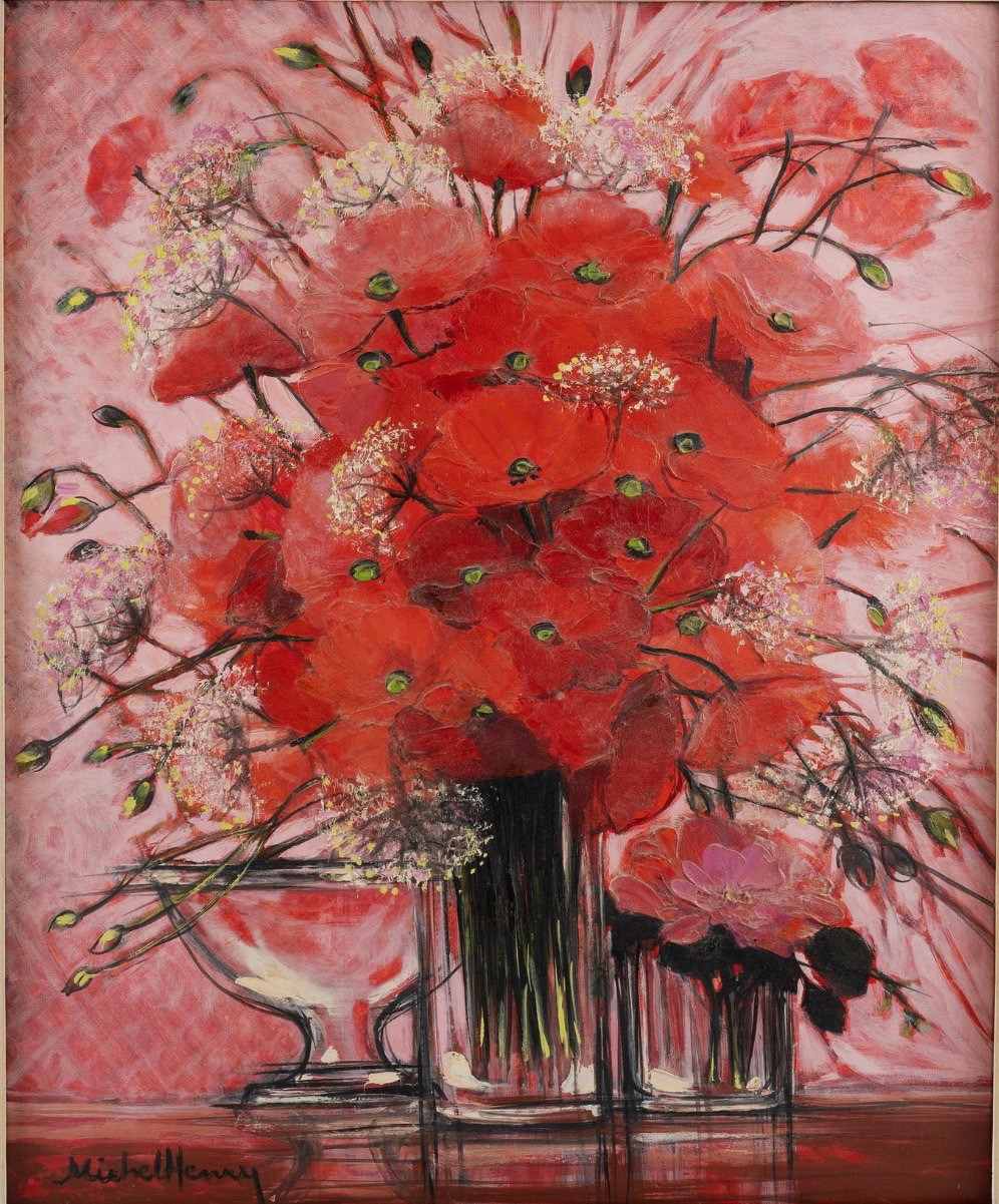 咲き誇る真紅の花束』ミッシェル・アンリ／Michel Henry | 絵画