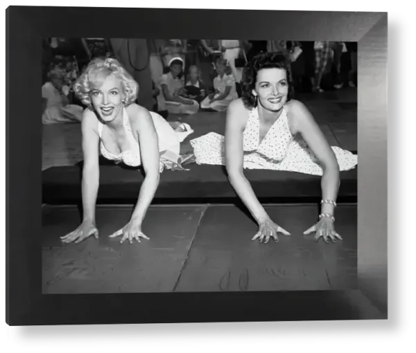 Marilyn Monroe and Jane Russell at Grauman's Chinese Theatre Print