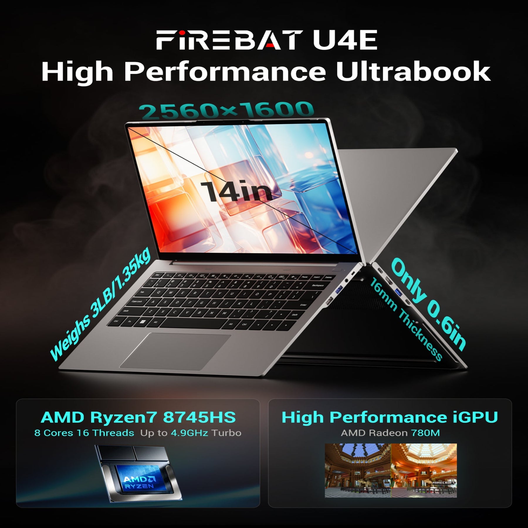 FIREBAT U4E Laptop （AMD Ryzen 7 8745HS)