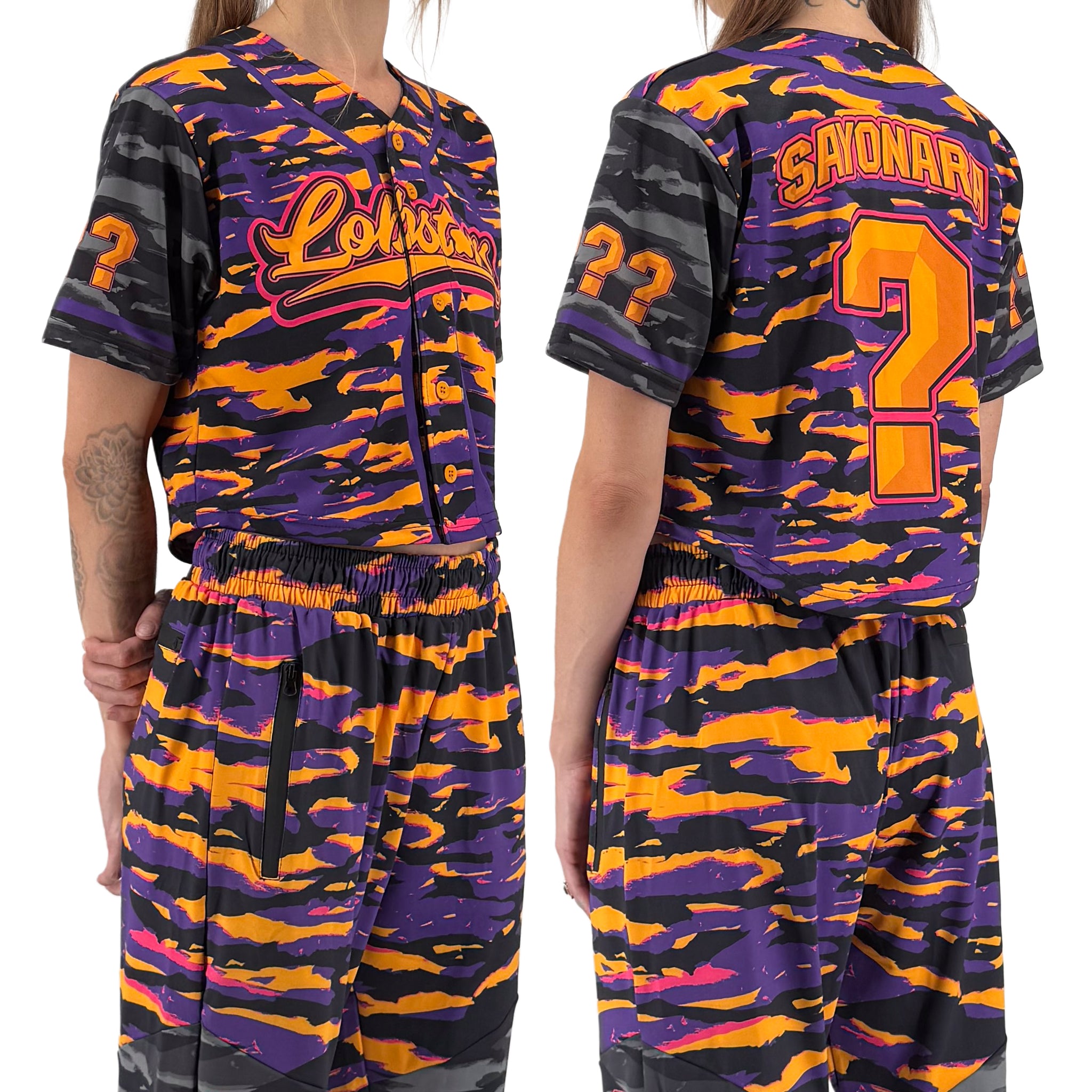 LOBSTARS / SAYONARA - Crop Baseball Jersey – First Earth