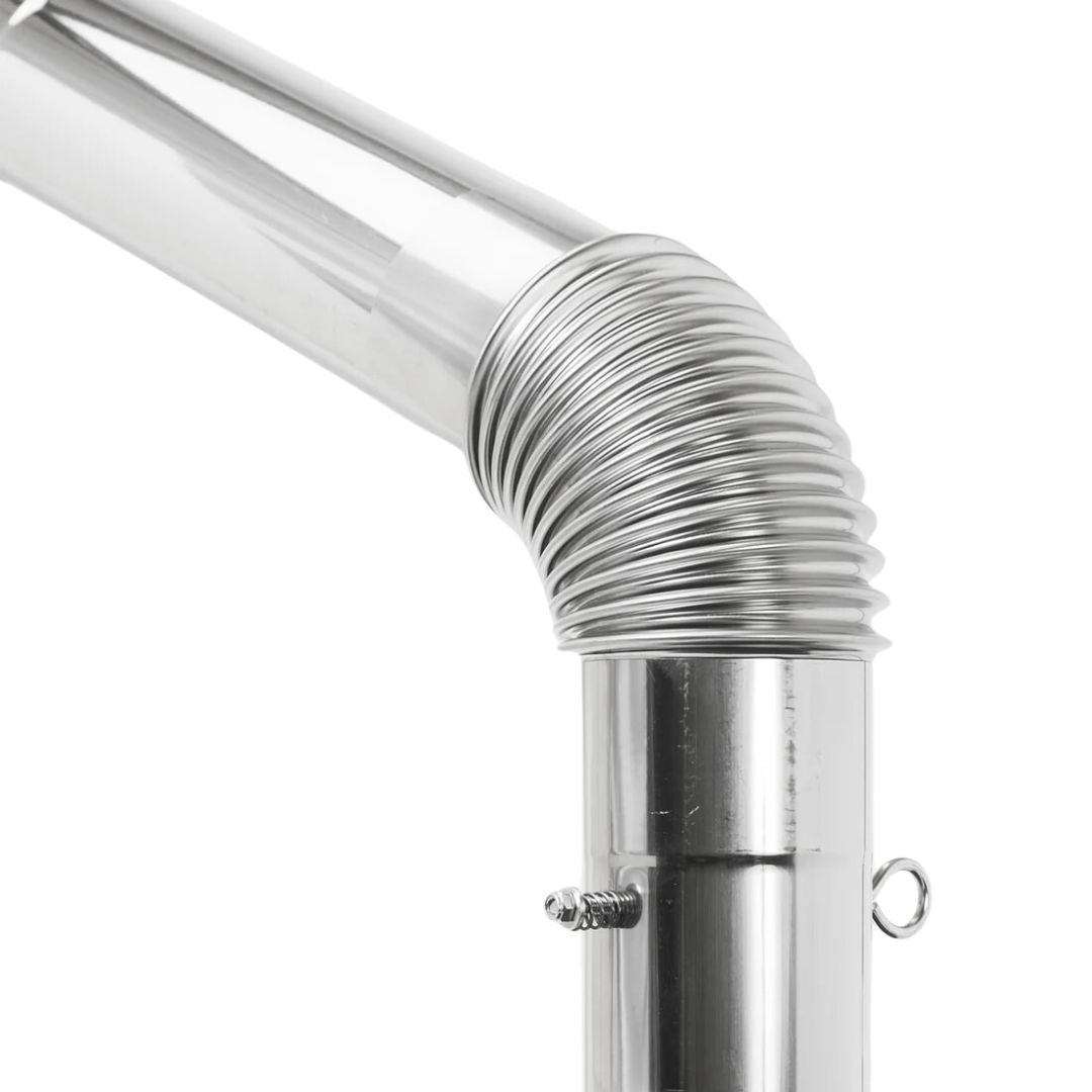 薪ストーブ煙突80φフランジ・ダンパー付ボトム (325mm) OG2309PBDF-80