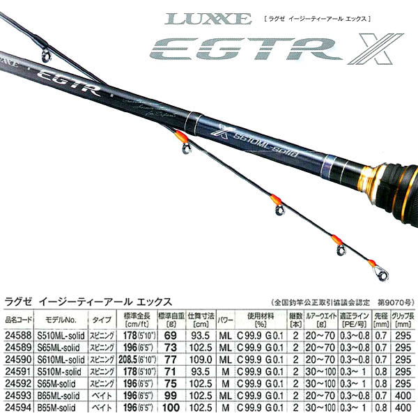ラグゼ EGTR X S510ML-solid – フィッシングマックス WEBSHOP